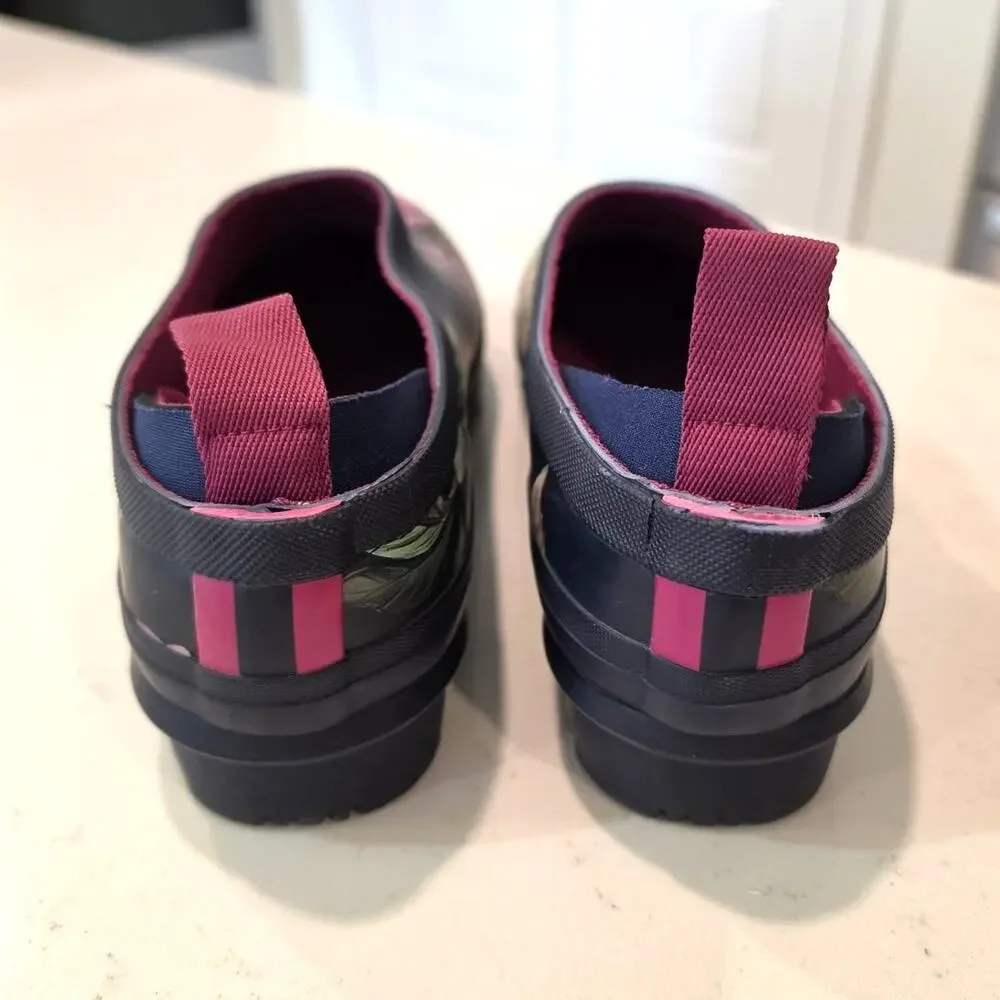 Joules Pop On Welly Clog / Navy Floral RAIN BOOT SHOE CLOG